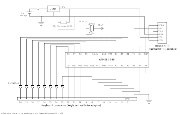 C64 to Bluetooth schematic